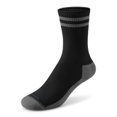 Anytime Crew Sock - Natural Black/Dark Grey Stripe