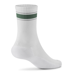 Anytime Crew Sock - Blizzard, Verdant Green (Light Grey Sole)